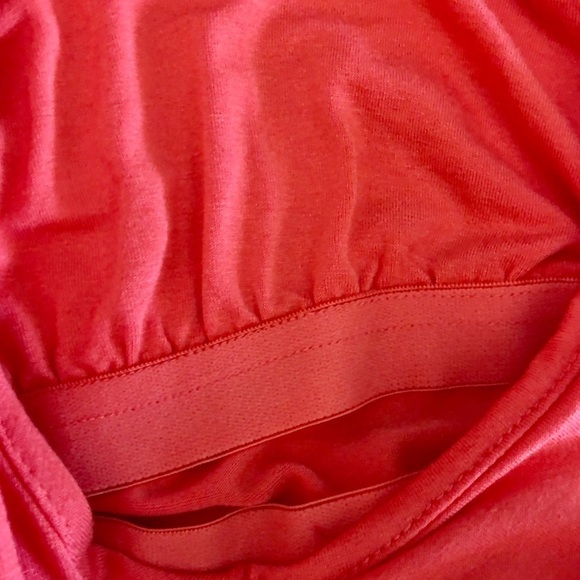 Tangerine, racerback long dress. The top is lined but not padded.  Size 8. - Picture 10 of 12